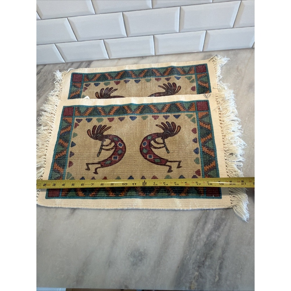 Set Of 2 Vintage Kokopelli Placemats Southwest Rustic 000 - Picture 7 of 8